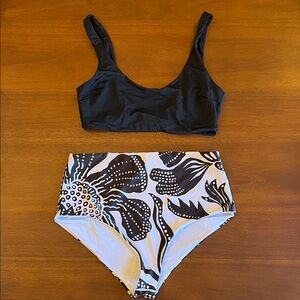 Mara Hoffman Black and White Bikini Set (Size L/XL combo)